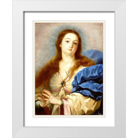 The Immaculate Conception White Modern Wood Framed Art Print with Double Matting by Manuel, Padre