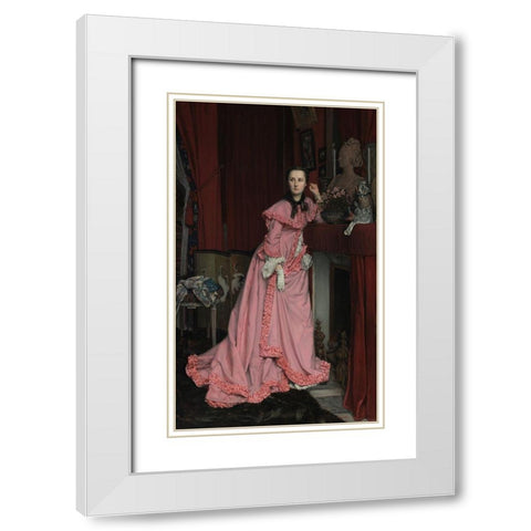 Portrait of Marquise de Miramon White Modern Wood Framed Art Print with Double Matting by Tissot, James