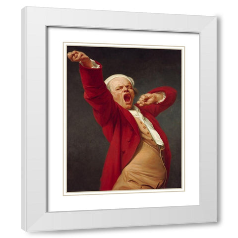 Self-Portrait, Yawning White Modern Wood Framed Art Print with Double Matting by Ducreux, Joseph
