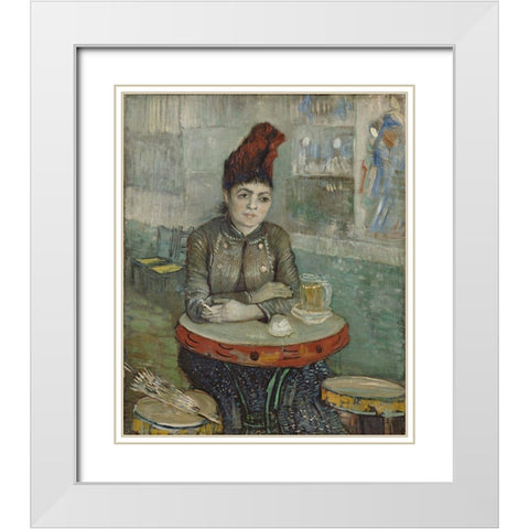 In the cafe, Agostina Segatori in Le tambourin White Modern Wood Framed Art Print with Double Matting by van Gogh, Vincent