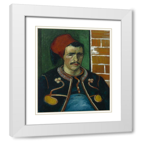 The Zouave White Modern Wood Framed Art Print with Double Matting by van Gogh, Vincent