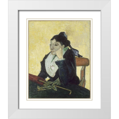 The Arlesienne White Modern Wood Framed Art Print with Double Matting by van Gogh, Vincent