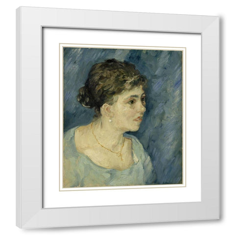 Portrait of a prostitute White Modern Wood Framed Art Print with Double Matting by van Gogh, Vincent