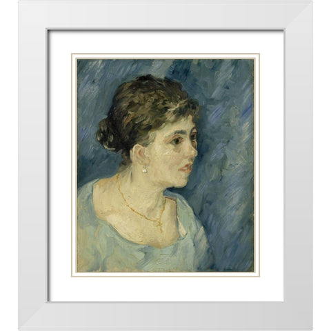 Portrait of a prostitute White Modern Wood Framed Art Print with Double Matting by van Gogh, Vincent