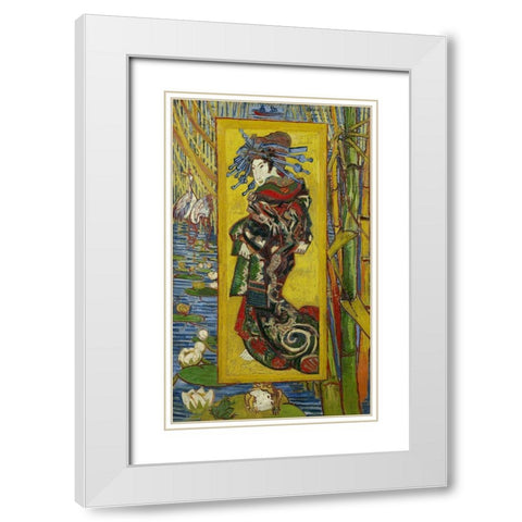 Courtesan, after Eisen White Modern Wood Framed Art Print with Double Matting by van Gogh, Vincent