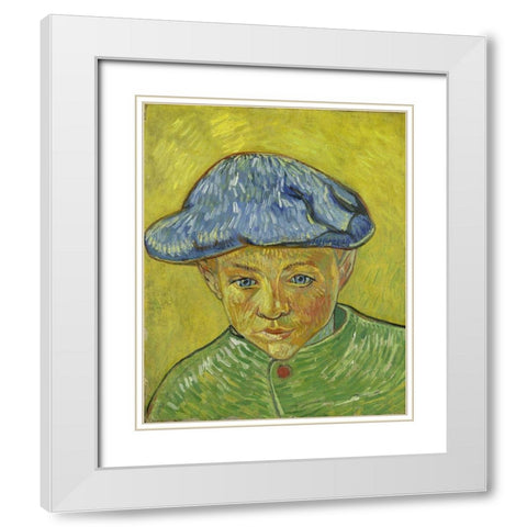 Portrait of Camille Roulin White Modern Wood Framed Art Print with Double Matting by van Gogh, Vincent