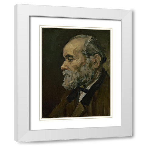 Portrait of an old man White Modern Wood Framed Art Print with Double Matting by van Gogh, Vincent