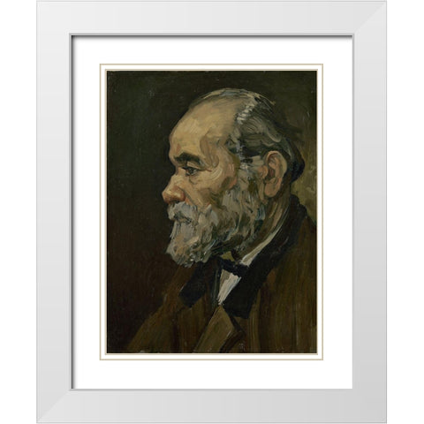 Portrait of an old man White Modern Wood Framed Art Print with Double Matting by van Gogh, Vincent
