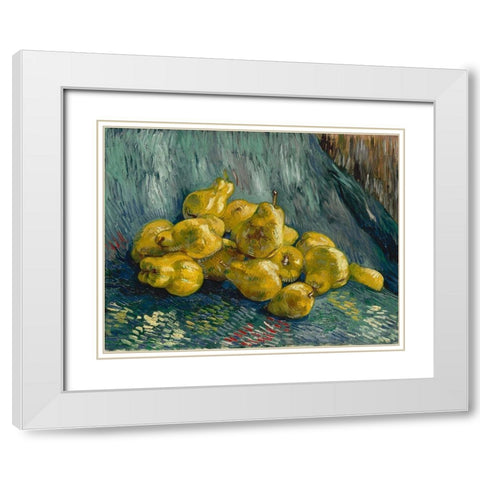 Still Life with Quinces White Modern Wood Framed Art Print with Double Matting by van Gogh, Vincent