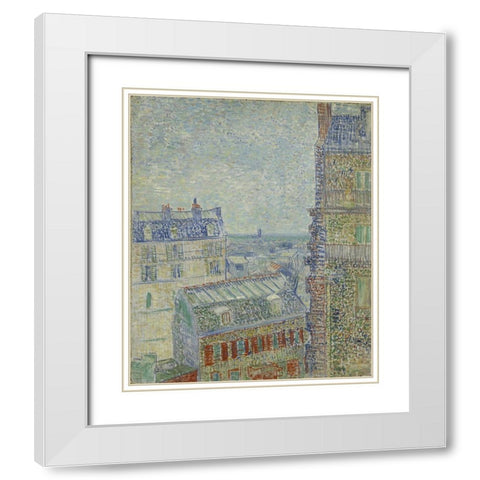 View from Theoâ€™s apartment White Modern Wood Framed Art Print with Double Matting by van Gogh, Vincent