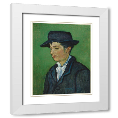 Portrait of Armand Roulin White Modern Wood Framed Art Print with Double Matting by van Gogh, Vincent