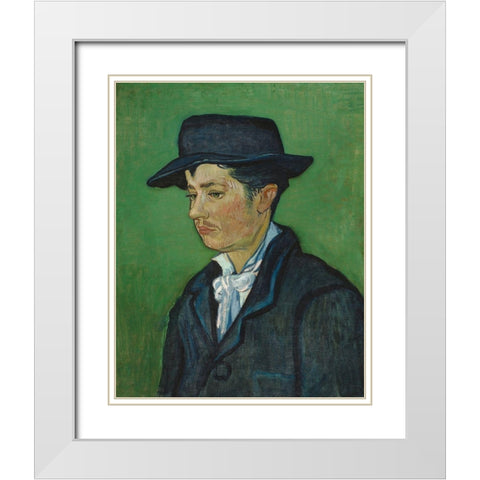 Portrait of Armand Roulin White Modern Wood Framed Art Print with Double Matting by van Gogh, Vincent