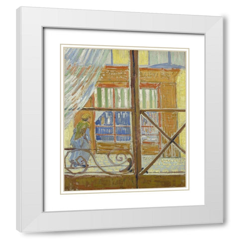 View of a butchers shop White Modern Wood Framed Art Print with Double Matting by van Gogh, Vincent