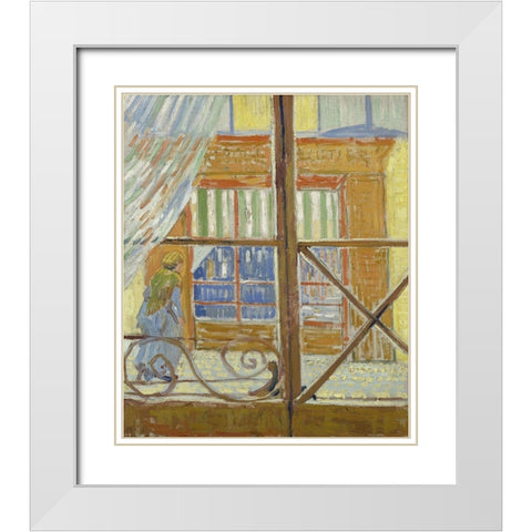 View of a butchers shop White Modern Wood Framed Art Print with Double Matting by van Gogh, Vincent