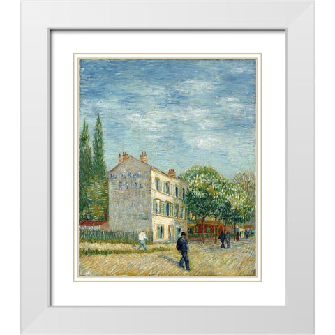 The restaurant Rispal in Asnieres White Modern Wood Framed Art Print with Double Matting by van Gogh, Vincent