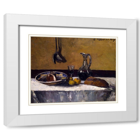 Still Life White Modern Wood Framed Art Print with Double Matting by Pissarro, Camille