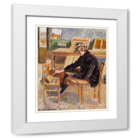 Paul-Emile Pissarro White Modern Wood Framed Art Print with Double Matting by Pissarro, Camille