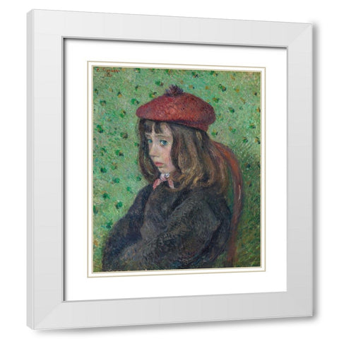 Portrait of Felix Pissarro White Modern Wood Framed Art Print with Double Matting by Pissarro, Camille