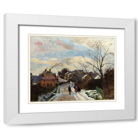Fox Hill, Upper Norwood White Modern Wood Framed Art Print with Double Matting by Pissarro, Camille