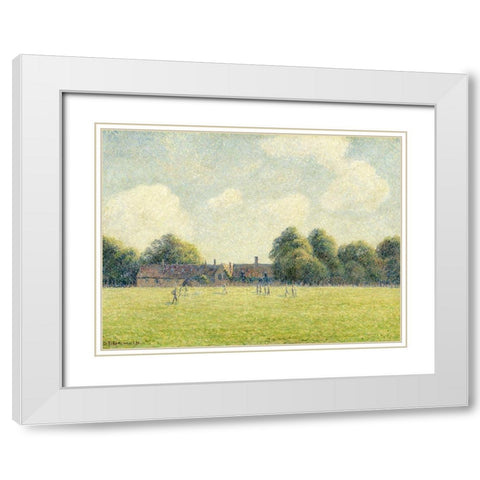 Hampton Court Green White Modern Wood Framed Art Print with Double Matting by Pissarro, Camille