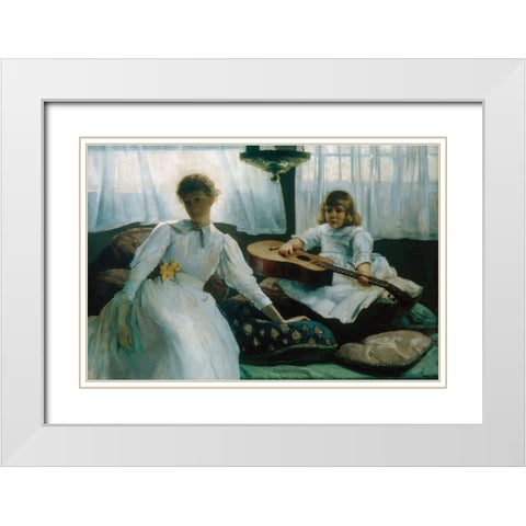 Idle Hours White Modern Wood Framed Art Print with Double Matting by Weir, J Alden