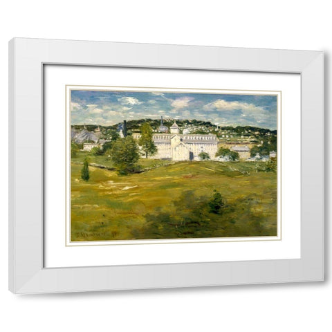 Willimantic Thread Factory White Modern Wood Framed Art Print with Double Matting by Weir, J Alden