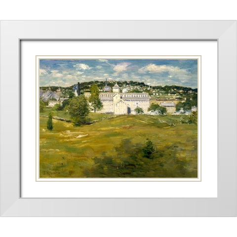 Willimantic Thread Factory White Modern Wood Framed Art Print with Double Matting by Weir, J Alden