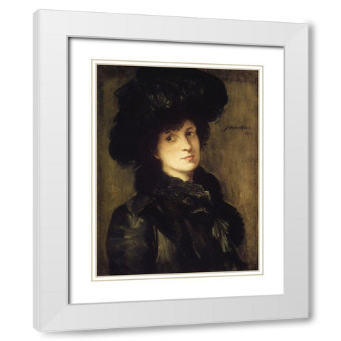 Girl in Black White Modern Wood Framed Art Print with Double Matting by Weir, J Alden