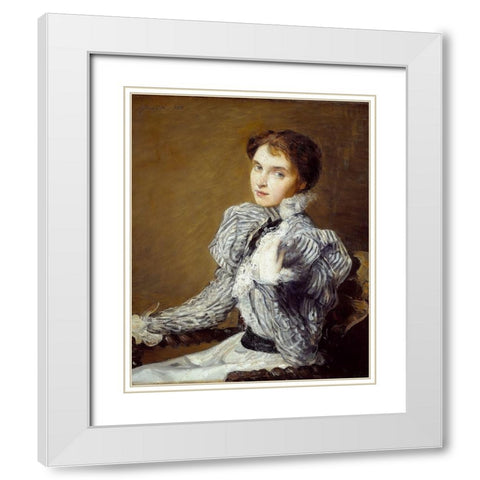 The Grey Bodice White Modern Wood Framed Art Print with Double Matting by Weir, J Alden