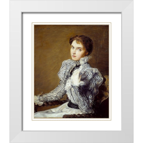 The Grey Bodice White Modern Wood Framed Art Print with Double Matting by Weir, J Alden