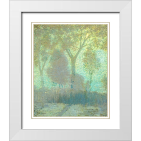 Moonlight White Modern Wood Framed Art Print with Double Matting by Weir, J Alden