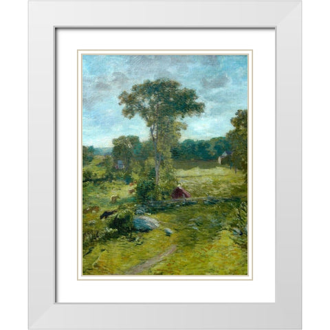 The Spring House-Windham White Modern Wood Framed Art Print with Double Matting by Weir, J Alden