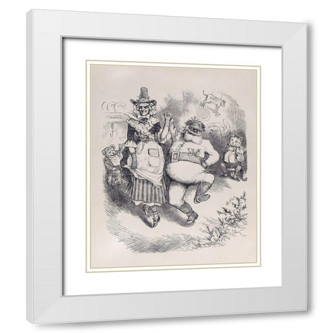 A Merry Christmas White Modern Wood Framed Art Print with Double Matting by Nast, Thomas