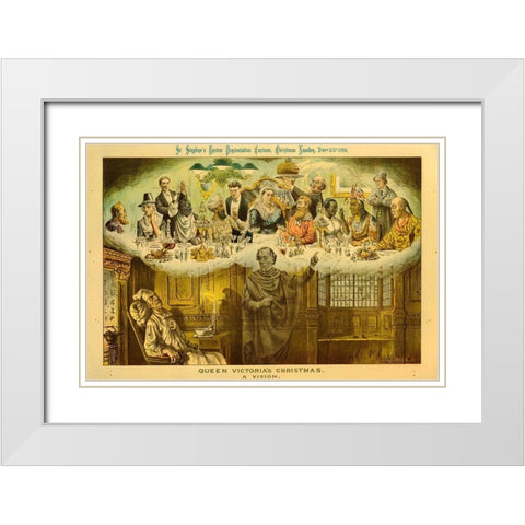 Queen Victorias Christmas. A Vision White Modern Wood Framed Art Print with Double Matting by British Museum