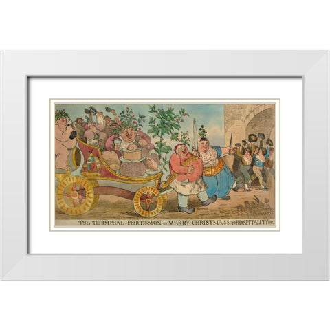 The triumphal procession of Merry Christmas to Hospitality Hall White Modern Wood Framed Art Print with Double Matting by British Museum
