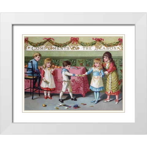 Victorian Christmas Card White Modern Wood Framed Art Print with Double Matting by Nova Scotia Archives