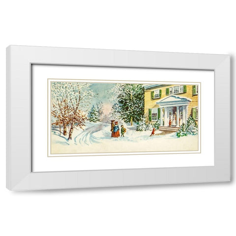To the Folks Back Home White Modern Wood Framed Art Print with Double Matting by Owen Card Publishing Co