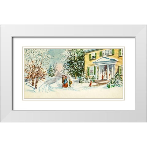 To the Folks Back Home White Modern Wood Framed Art Print with Double Matting by Owen Card Publishing Co