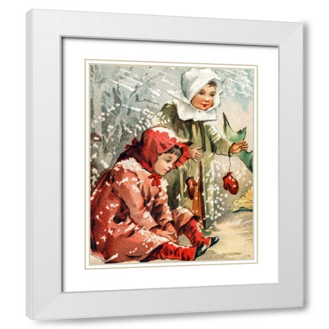 Hark What mean those holy voices White Modern Wood Framed Art Print with Double Matting by L. Prang & Co