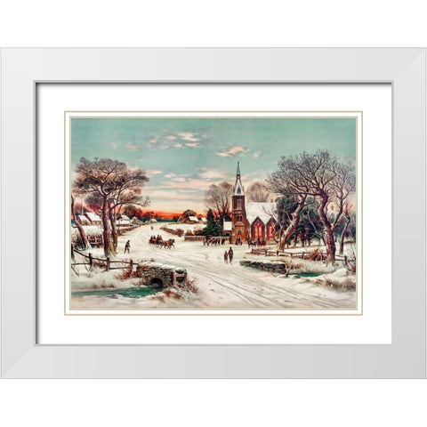 Christmas Eve White Modern Wood Framed Art Print with Double Matting by Hoover & Son