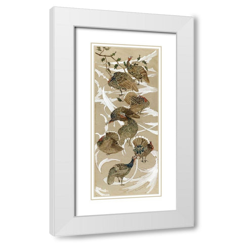 Eight turkeys White Modern Wood Framed Art Print with Double Matting by Hoytema, Theo van