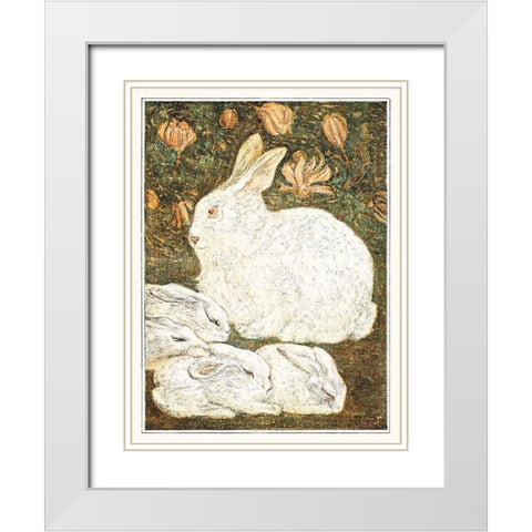Rabbits White Modern Wood Framed Art Print with Double Matting by Hoytema, Theo van