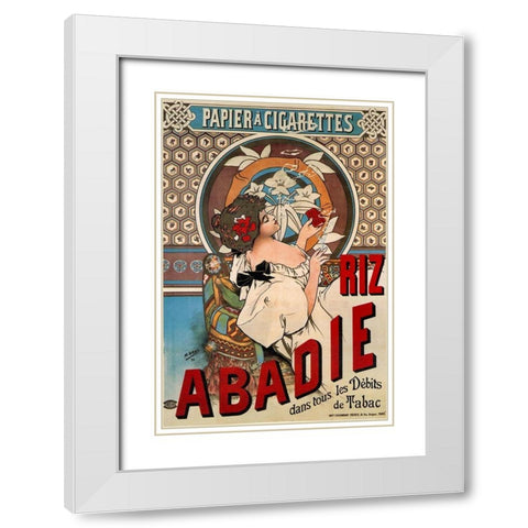 Advertising Poster Riz Abadie-Cigarette Rolling Paper White Modern Wood Framed Art Print with Double Matting by Mucha, Alphonse