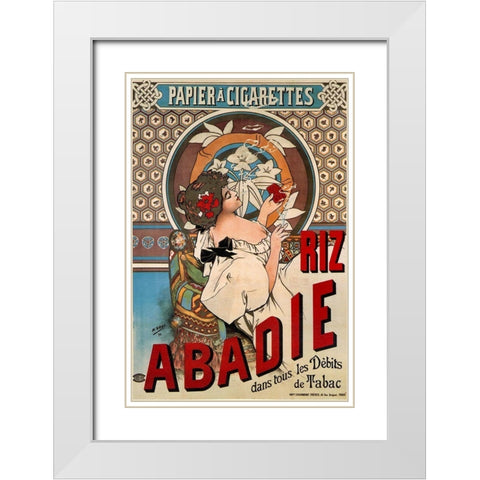 Advertising Poster Riz Abadie-Cigarette Rolling Paper White Modern Wood Framed Art Print with Double Matting by Mucha, Alphonse