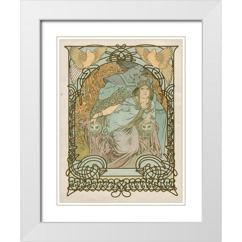 Ilsee-Princesse de Tripoli White Modern Wood Framed Art Print with Double Matting by Mucha, Alphonse