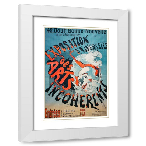 Exposition Universelle des Arts IncohÃ©rents White Modern Wood Framed Art Print with Double Matting by Cheret, Jules