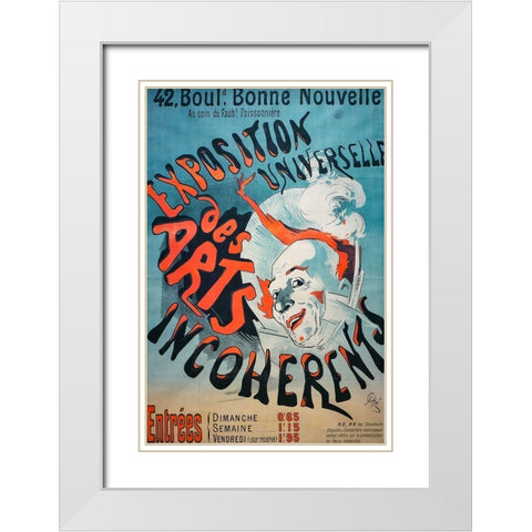 Exposition Universelle des Arts IncohÃ©rents White Modern Wood Framed Art Print with Double Matting by Cheret, Jules