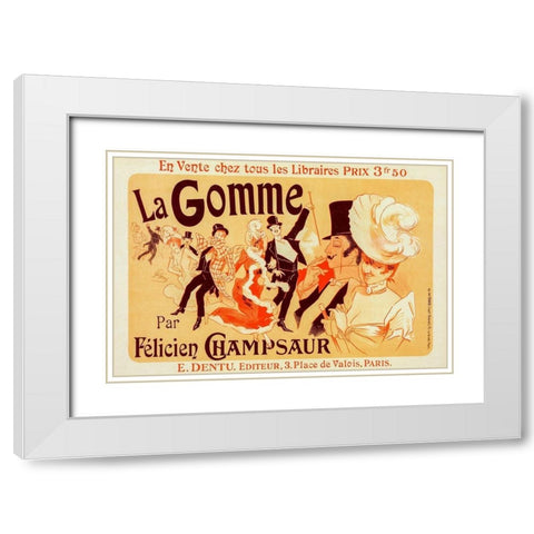 La Gomme White Modern Wood Framed Art Print with Double Matting by Cheret, Jules