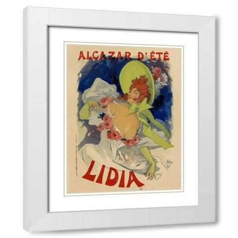 Alcazar Dete Lidia White Modern Wood Framed Art Print with Double Matting by Cheret, Jules