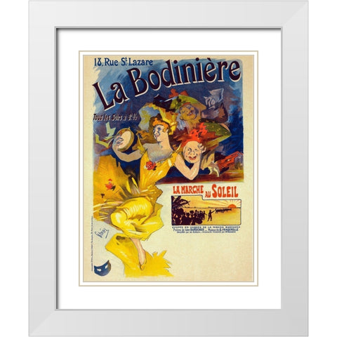 La Bodiniere White Modern Wood Framed Art Print with Double Matting by Cheret, Jules